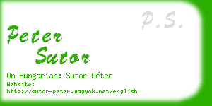 peter sutor business card